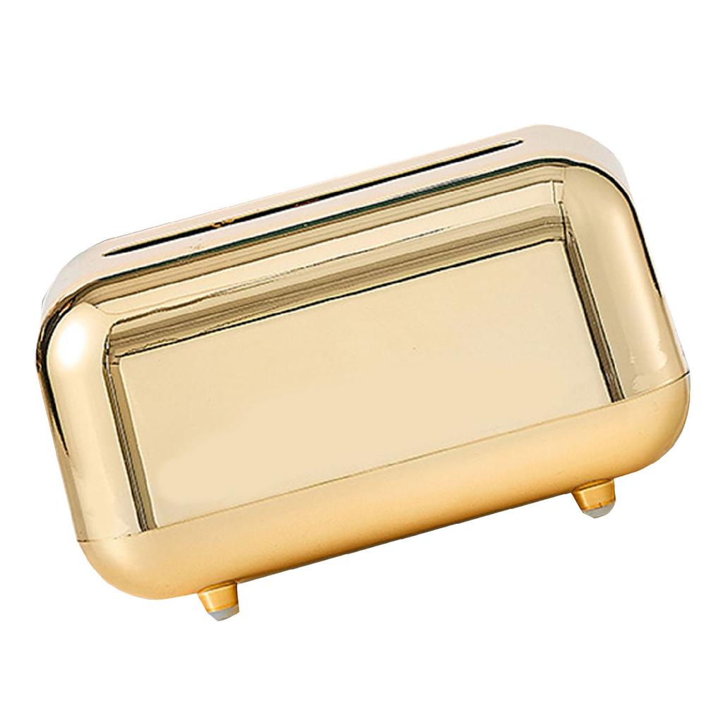 Tissue Box Cover Rectangular Electroplating Retro Napkin Box Holder for Living Room Bathroom Bedroom