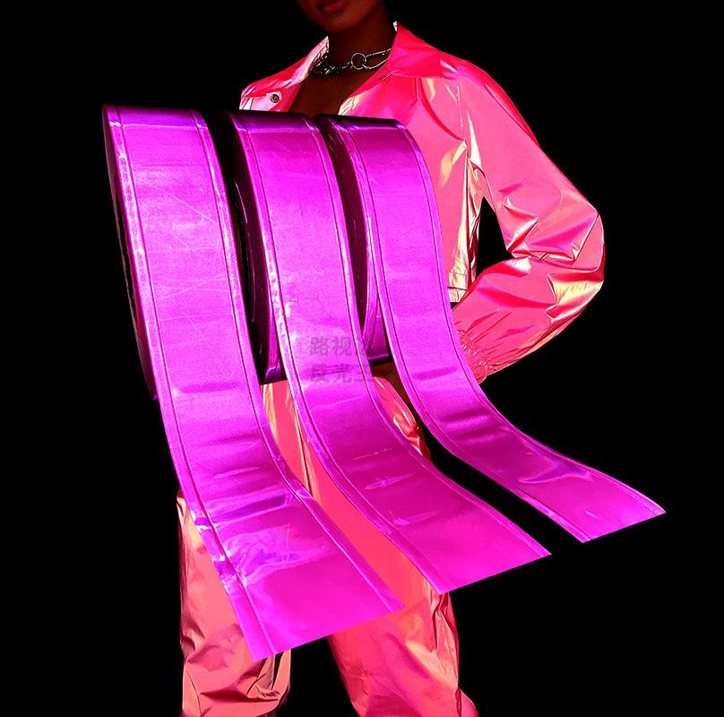 High-Visibility Pink PVC Reflective Lattice Safety Vest with Waterproof Reflective Strips