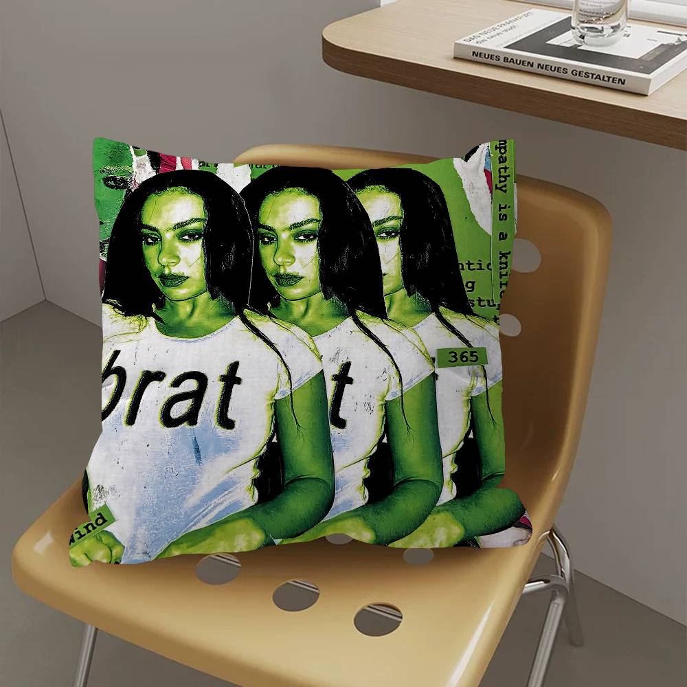 C-Charli Xcx Pillow Cushion Cover Pillowcase Living Room Sofa Home Decor Customized