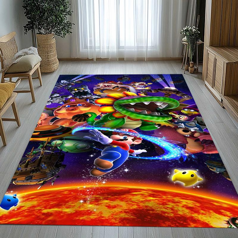 

Retro M-Mario Bros Game Cartoon Living Room Non-Slip Area Rug Soft Carpet for Bedroom Kids Playroom Sofa,Home Decor Doormat Gift 40x60cm