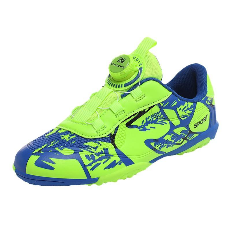 2025 New Football Shoes Children's Rotating Buckle Sports Shoes Primary School Students TF Broken Nails Long Nails Competition Training Shoes