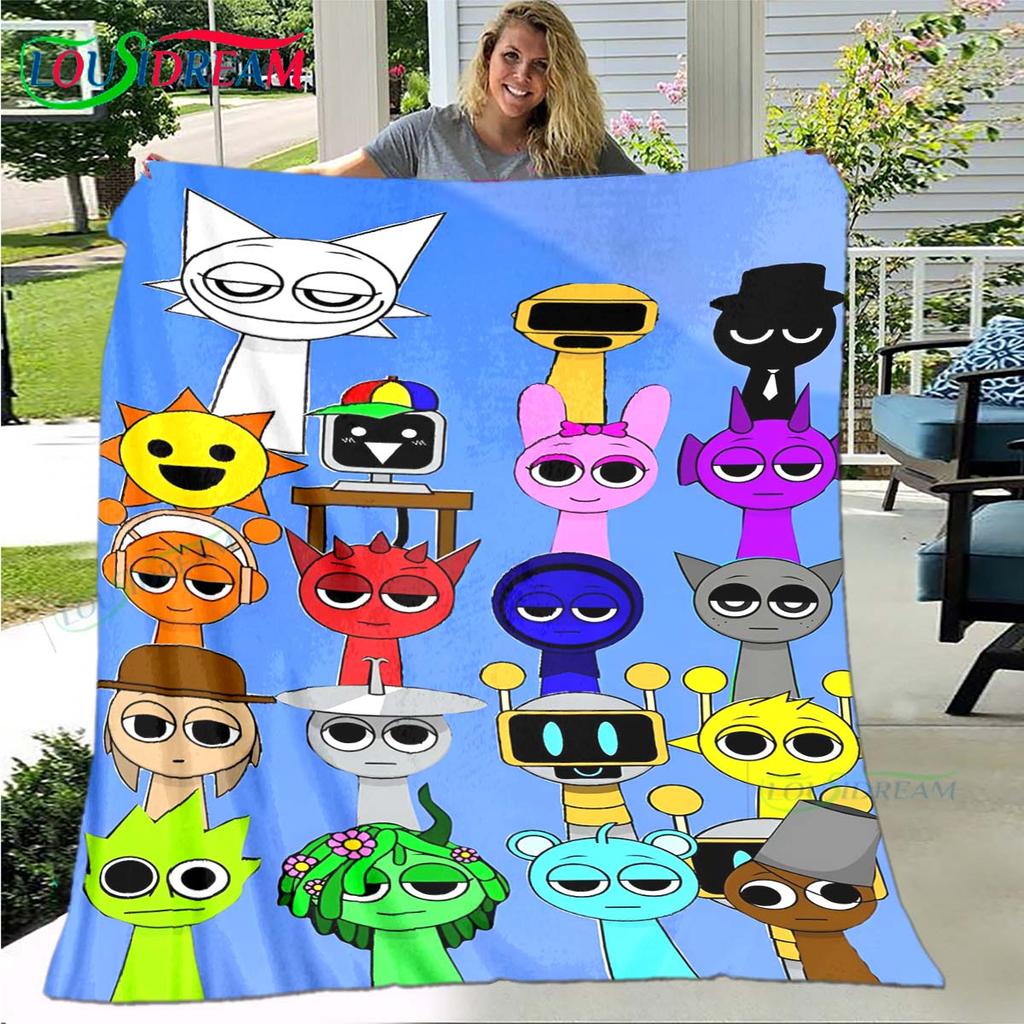 Fashion S-Sprunki Incredibox Game Four Seasons Blanket Sofa Cover Travel Bed Plush Blanket Travel Office Break Blanket Gift
