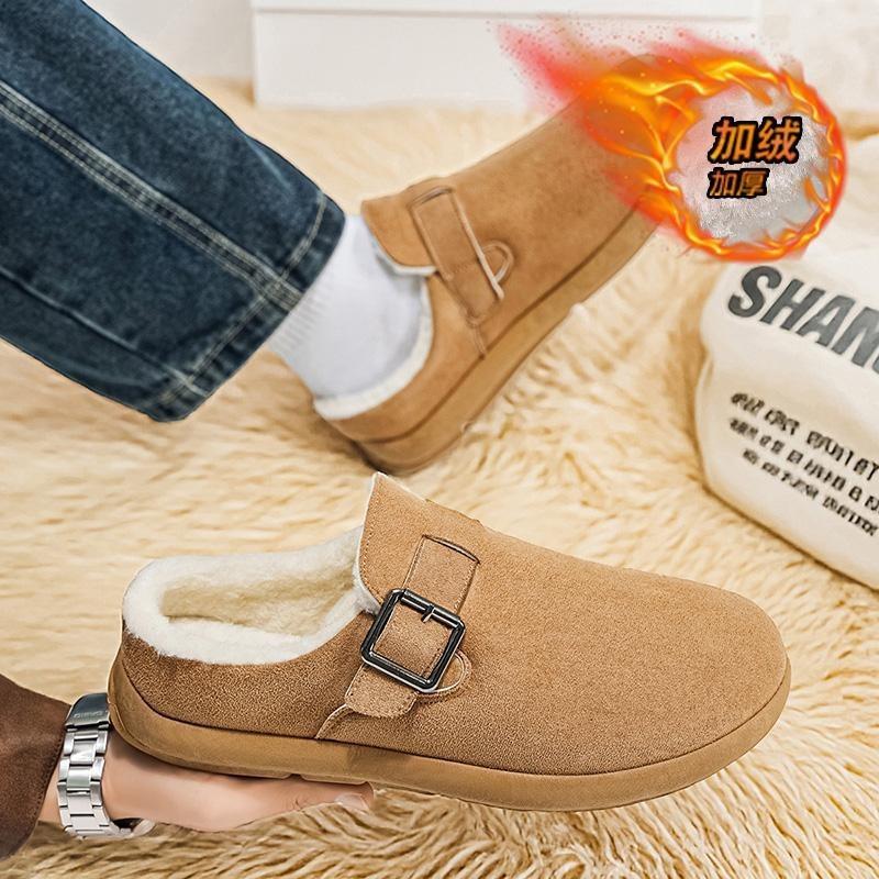 Große Baumwollschuhe Winter Neu Schnee Fleece Warm Faulschuhe Fleece Schneestiefel Baumwollschuhe Herrenschuhe Halbschale