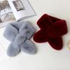 Unisex Winter Scarf: Thick, Warm, Imitation Rex Rabbit Fur, Versatile Plush Cross Design for Neck Protection