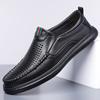Summer Autumn Men's Hallow Loafers Solid Color Fashion Casual Leather Shoes Male Breathable Driving Shoes