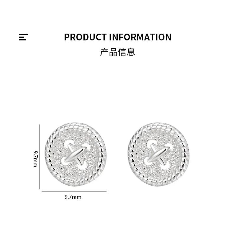 925 Sterling Silver Twist Buckle Stud Earrings for Women Personality Originality Design Sense Korean Earring Fashion Jewelry