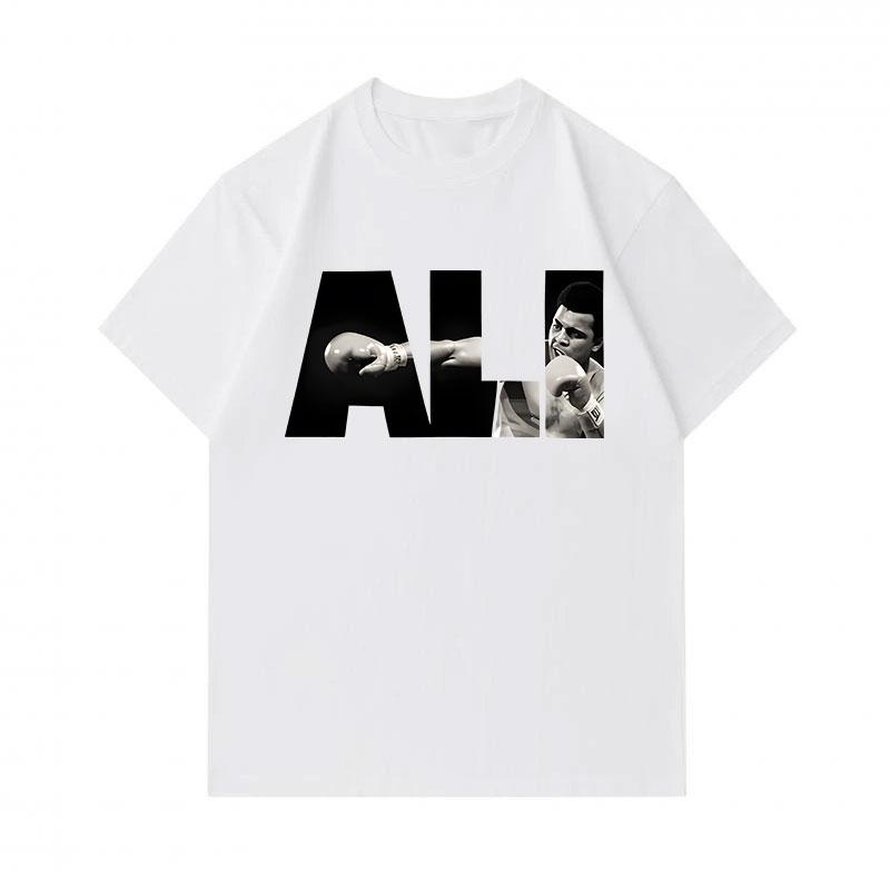 Herren 100% Baumwolle Rundhals Kurzarm T-Shirt, Retro Boxkampf Kämpfer Print Lässig Bequem Weiches Tee für Tägliche Streetwear Sommer Lässige Oberteile