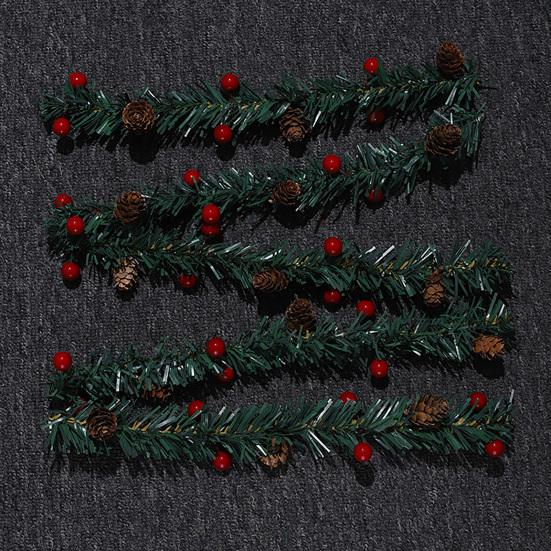 10/20 Pcs Christmas Garland Ties with Red Berries And Pine Cones Xmas Artificial Pine Garland Decorative Greenery Bands for Holiday Decor