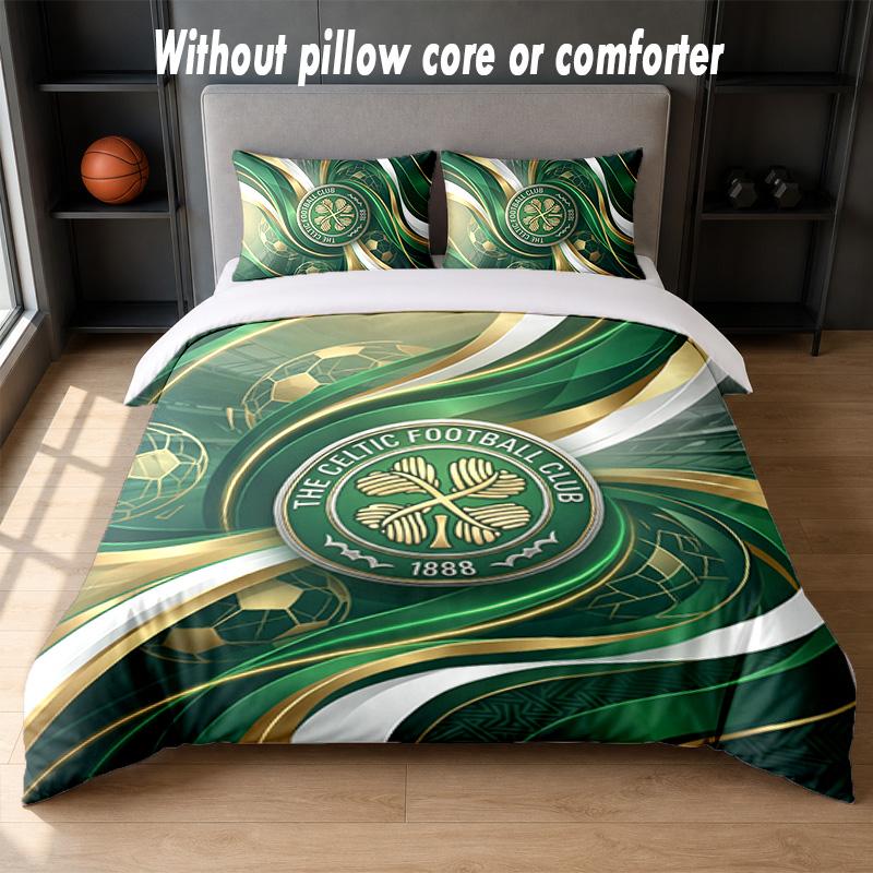 Set Biancheria da Letto Design Celtic FC 1 Copripiumino + 2 Federe Morbido Traspirante Biancheria da Letto per la Casa