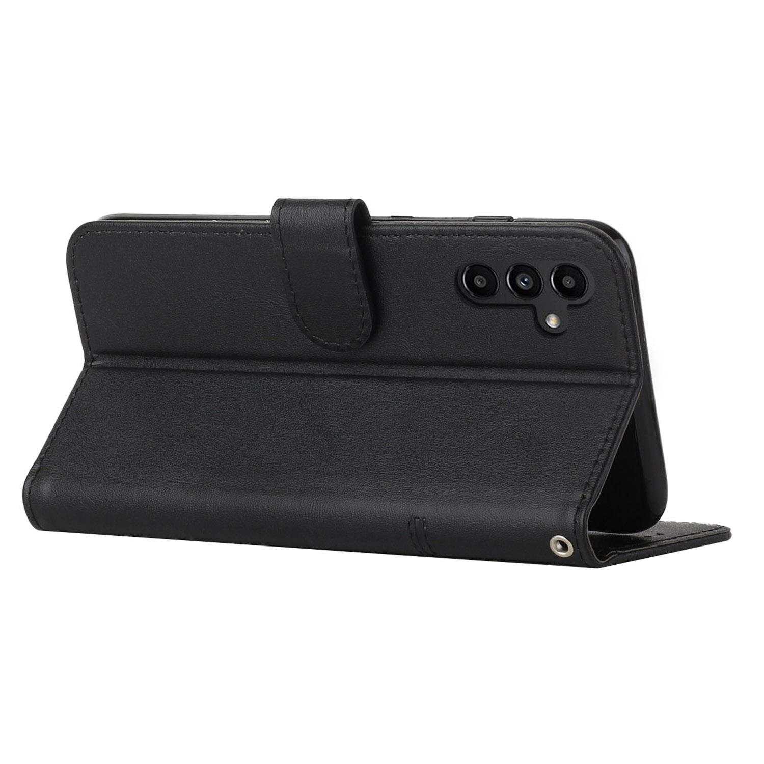 

For Samsung Galaxy A15 4G Case Calf Texture Wallet Leather Phone Cover Black