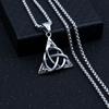 Irischer Keltischer Knoten Anhänger Halskette Für Frauen Männer Einfaches Dreieck Hip Hop Rock Edelstahl Kette Hals Schmuck Geschenke