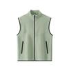 Men's Solid-color Casual Zip-up Jacket, Fleece Stand-up Collar Vest