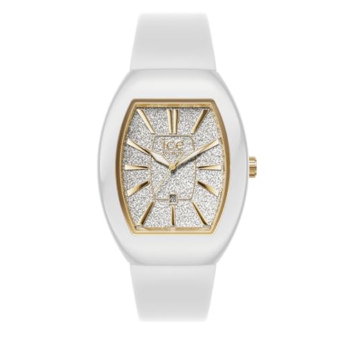 Authorized Distributor [Ice-watch] Ice-Watch Women s Wristwatch 024033 [ICE boliday] Dome White Glitter Gold Small Second Hand Date Display