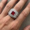Affordable Luxury Men's Hip Hop Stainless Steel Ring Exquisite Rhinestone Ring