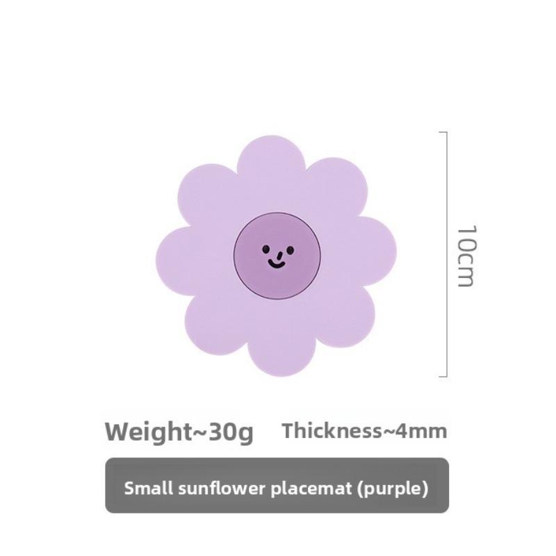 Silicone Heat Insulation Pads, Household Anti-slip Coasters, High-temperature Resistant Table, Bowl and Plate Pads, Sunflowers