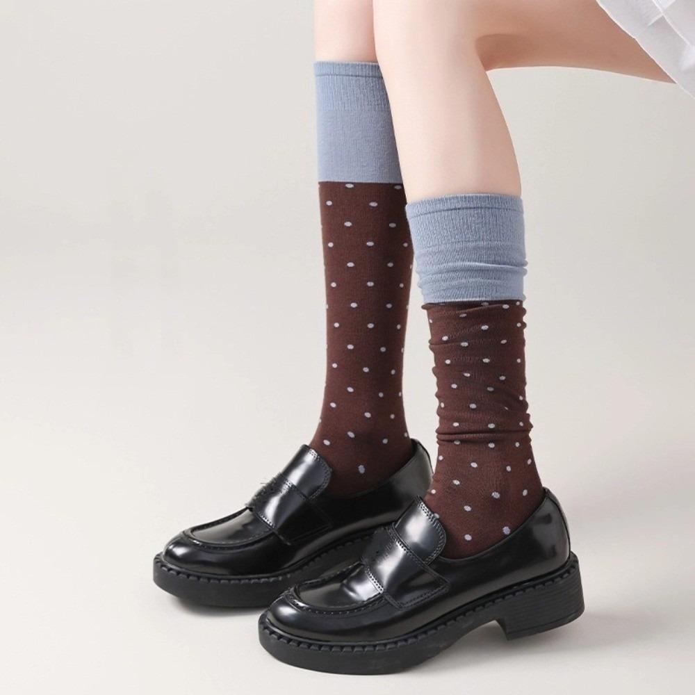 Korean Style Knee Socks Color Matching Women Stockings Fashion Long Socks  Women
