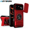 KEYSION Magnetic Phone Case for Infinix Note 60 Ultra 5G Slide Camera Protection Upright Stand 360° Ring Shockproof Back Cover