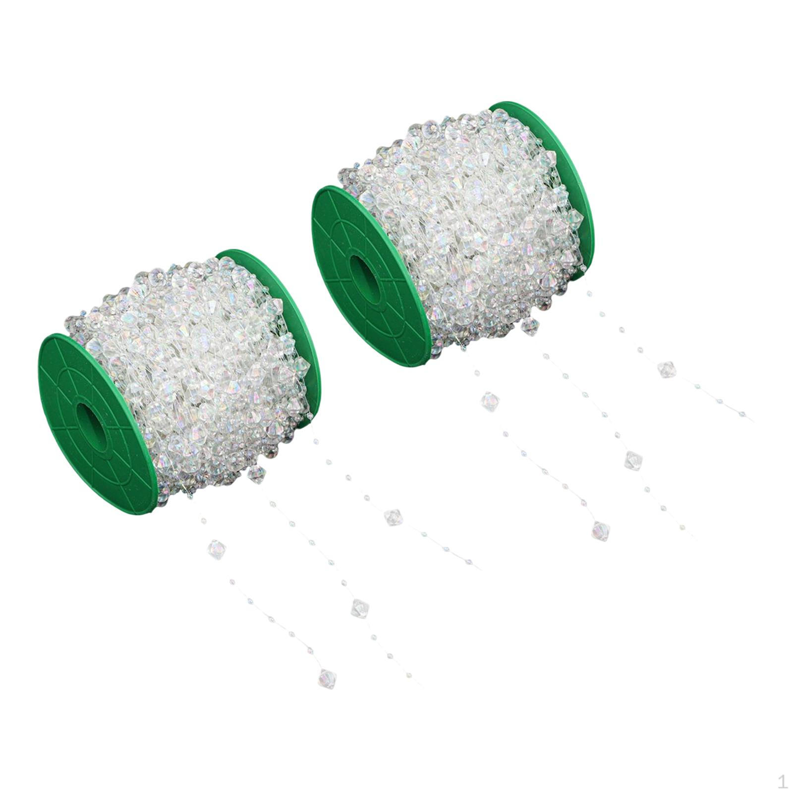 

2 Rolls Beads Chains Necklace Jewelry Making Hanging Craft Bracelet Bead Strands for Chandelier Lamp Geometric Beads