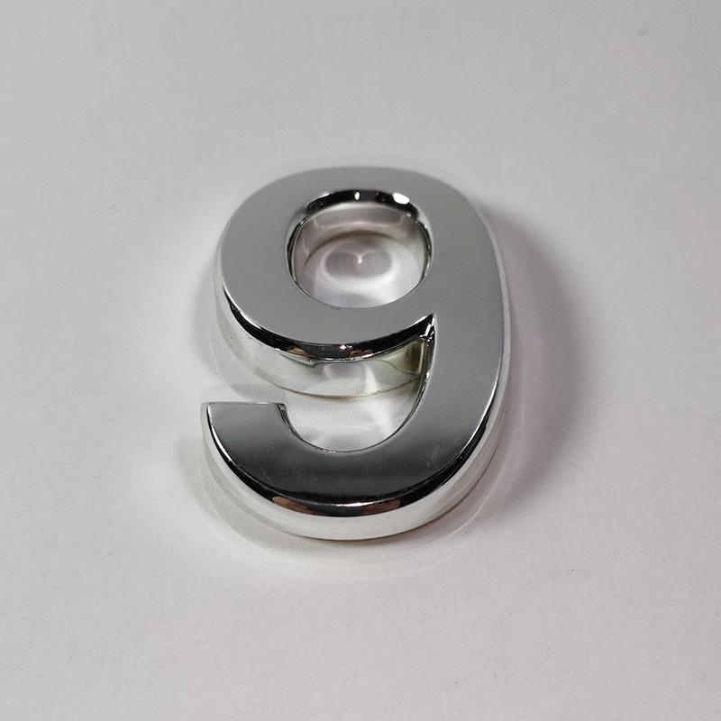 

Новые 3D цифры 0-9 номер серебряная наклейка 5 см табличка знак отель серебристый дверной номер табличка современная покрытая для украшения дома