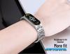 Xiaomi Band 7 Compatible Three-Bead Solid Stainless Steel Wristband Strap