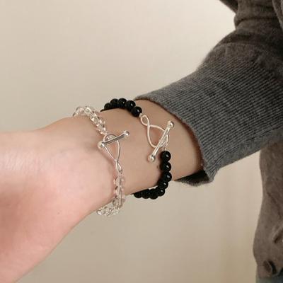 Cold Wind Beaded Rope Buckle Bracelet Women'S Simple Niche Design Sense Light Luxury Exquisite Fashion Versatile Bracelet Jewelry