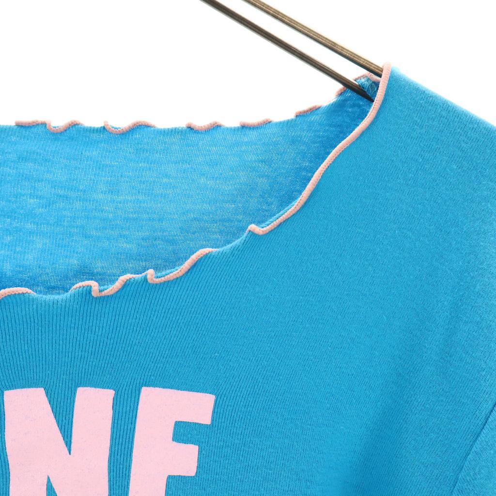 CANDY STRIPPER FINE Short Sleeve T-shirt 2 Light Blue Women Used