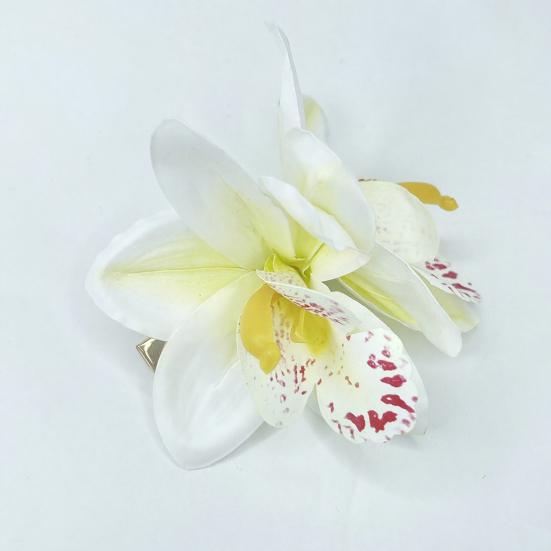 Hairpin Soft Fabric Flower Hairpin Realistic Orchid Design Lightweight Decorative Hair Clip