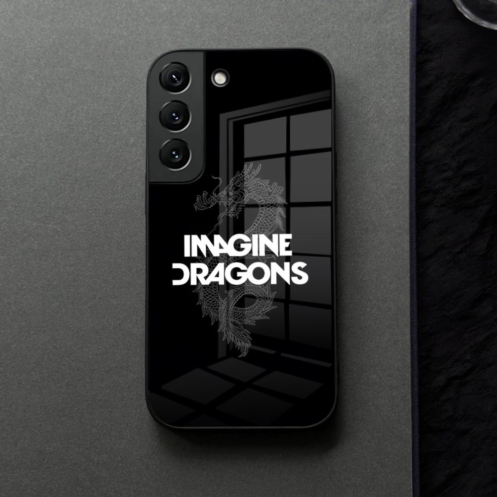 I-Imagine Dragons Eyes Closed Phone Case Glass For Samsung Galaxy S21 S25 S22 S20 S24 S23 Ultra Fe Plus A16 A34 A54 A24 Coque
