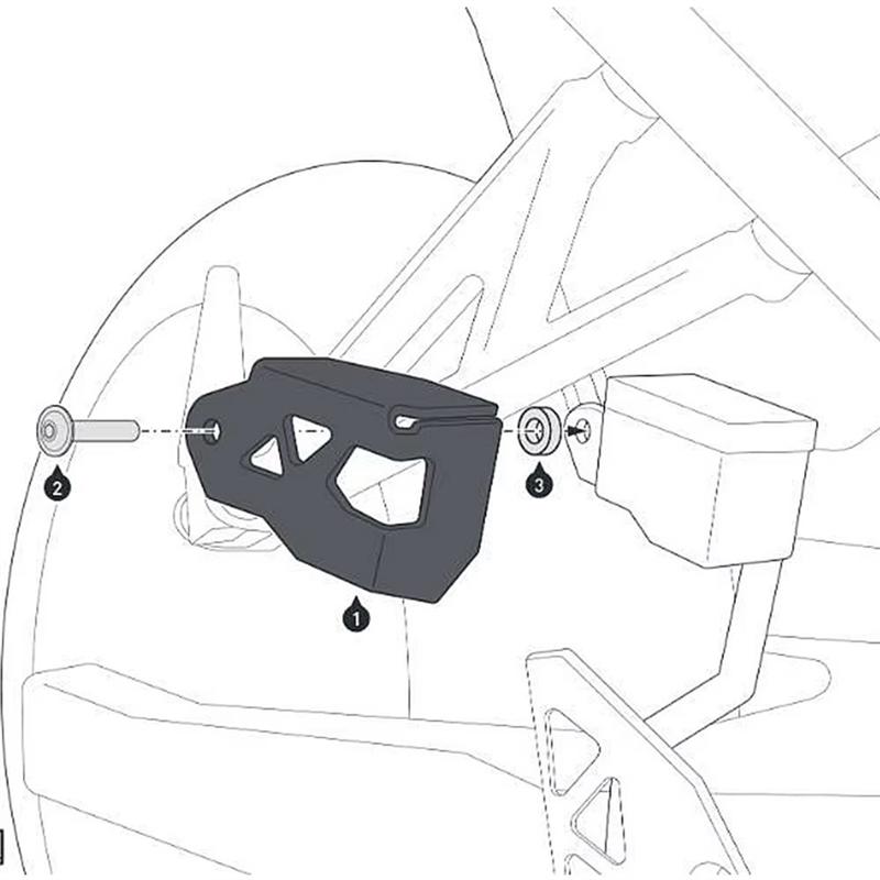 A02K-Motorcycle Rear Brake Master Cylinder Guard Oil Can Protective Cover For GSX-8S GSX-8R GSX-S1000GT 2023