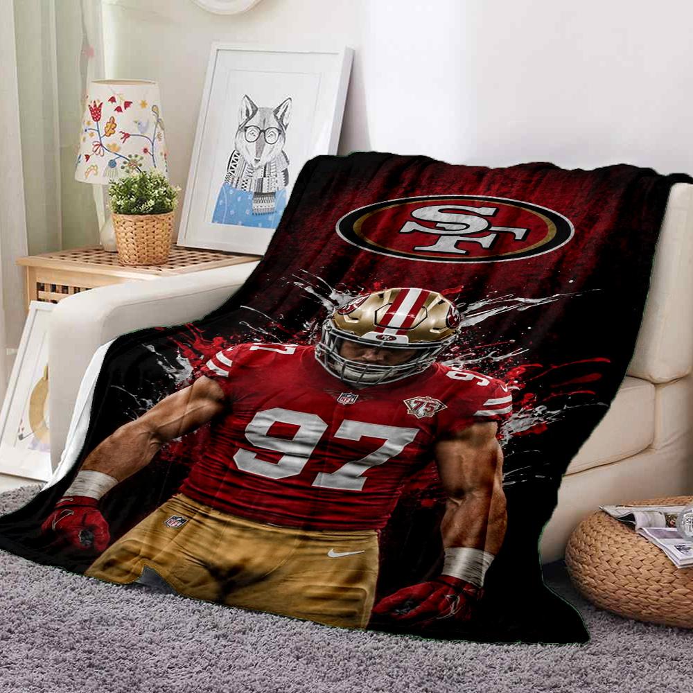49Ers Player Throw Blanket Flannel Blanket Soft Warm Sofa Bed Camping home Decor Unique Christmas Gift C10226