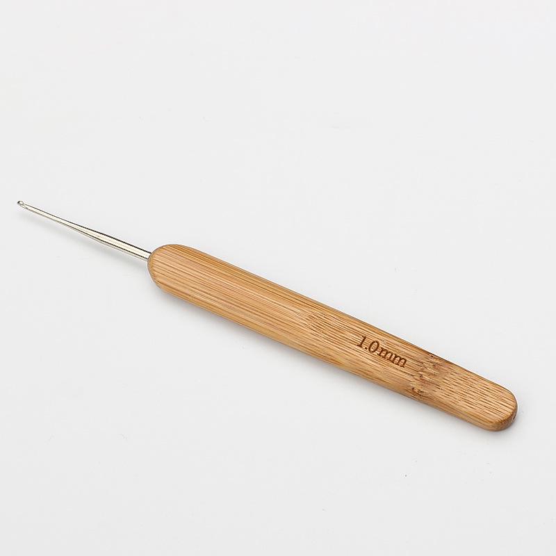 Carbonized Bamboo Handle Crochet Hook for DIY Knitting and Sweaters - Rounded Head