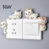 Adhesive Wall Decor Cute Cat Light Switch Sticker, Adorable Kitten Self?Adhesive Socket Panel Living Room Surround Cover Decor, Indoor Home for Kids