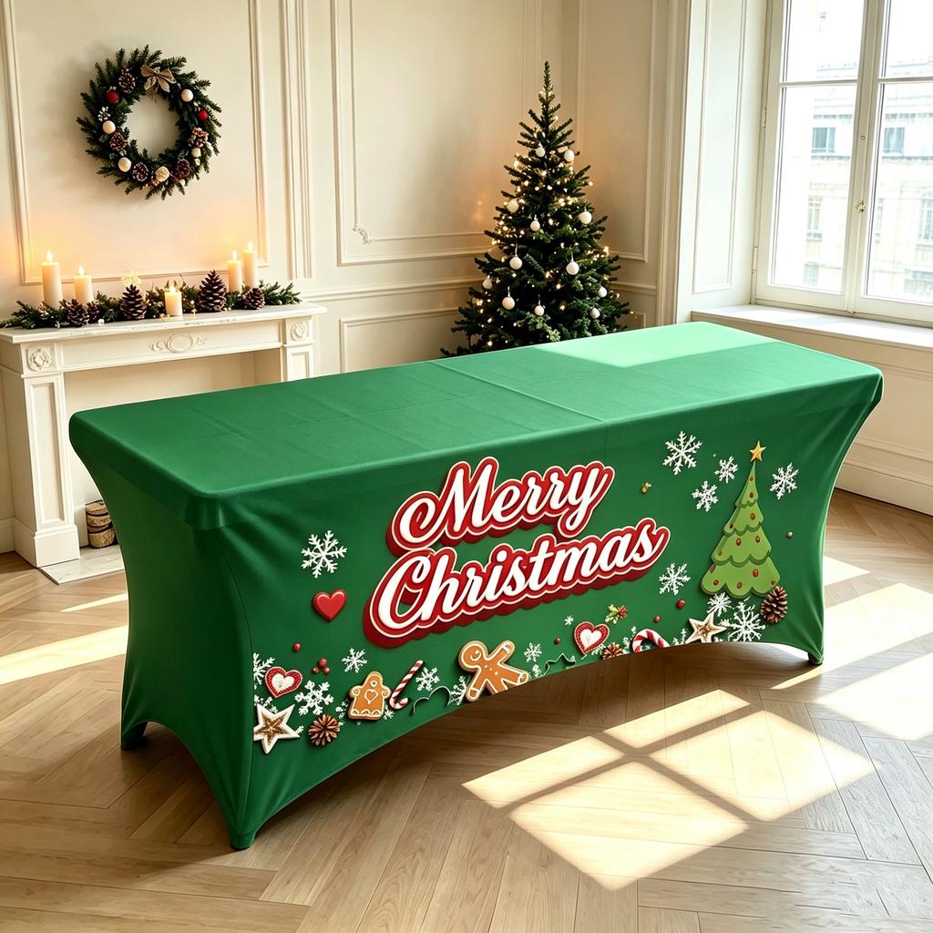 1pcs Christmas Home Decoration Tablecloth Cover Milk Silk Tablecloths Restaurant All Inclusive High Elasticity Table Cloth Mat