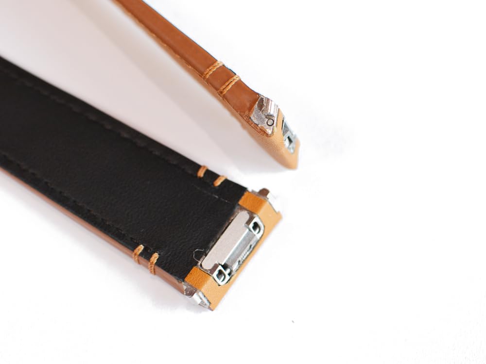 King Compatible with Cartier Santos LM 21mm Brown Calfskin Leather Strap with Replacement [Import Original] Watches, D-Buckle, Women's [Aftermarket]