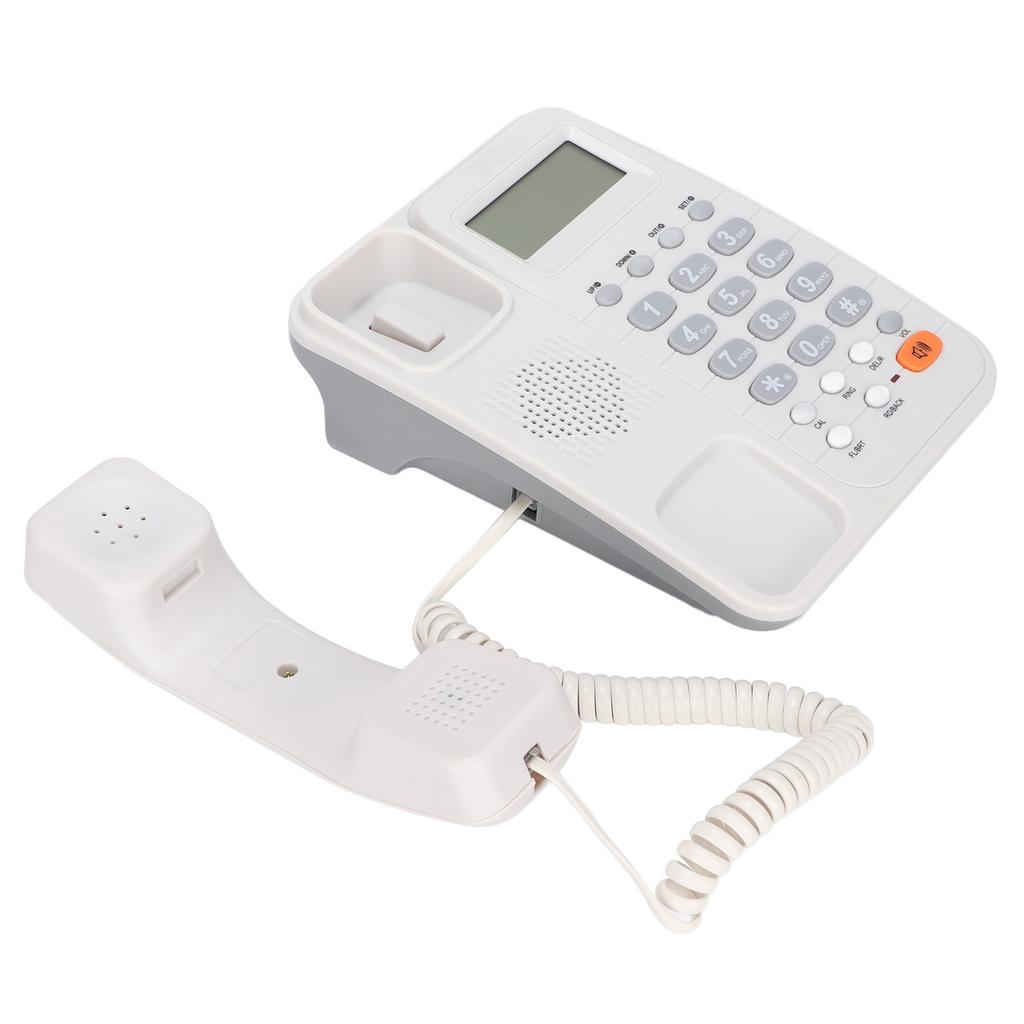 KXT2029CID Office Phone Office Hotel Home Fixed Landline Support Free Battery Extension Interface(White )