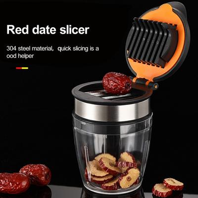 Affettatrice per fragole in acciaio inossidabile 304 con base antiscivolo 8 lame per produrre rapidamente affettatrice per insalata di frutta e verdura