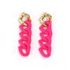 A Pair 18×67mm Acrylic Earrings Matte Colorful Heart shaped Chain Pendant For Women's Charm Earrings Gift Diy Jewelry Making
