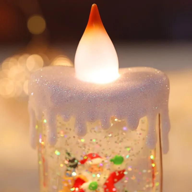 Christmas Luminous Candle Lights Creative Flowing Water Lights Desktop Ornaments Christmas Children's Gift Decorations