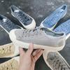Washed retro cookie shoes with lace up soft and comfortable vulcanized shoes canvas low cut canvas shoes women's shoes