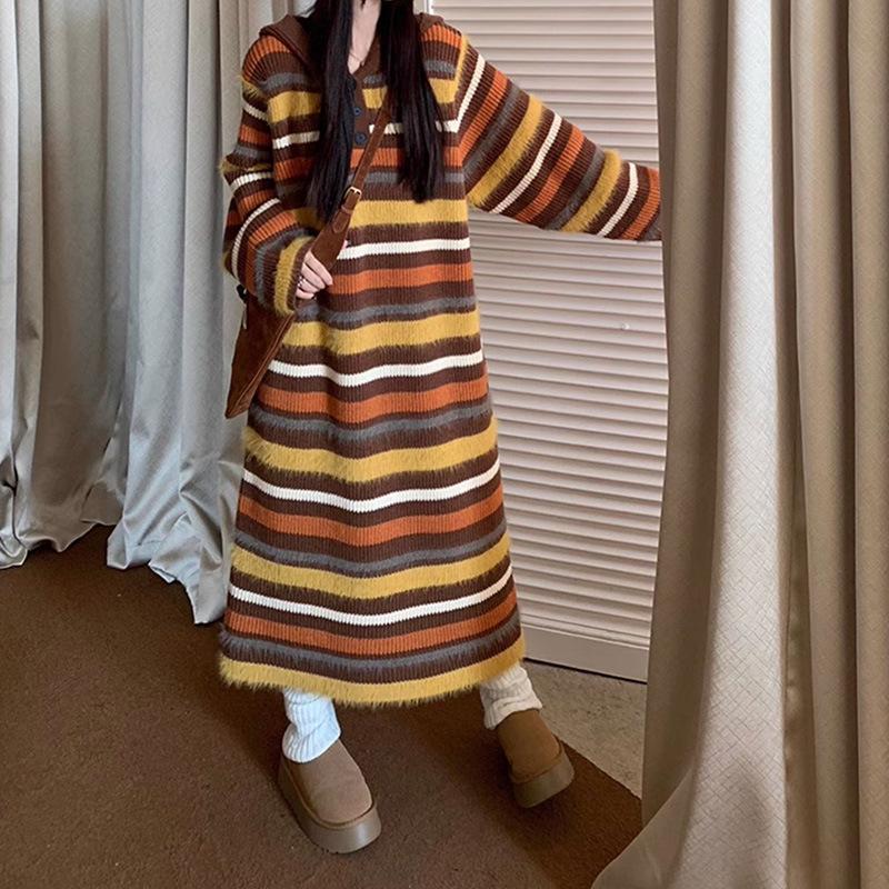 

YYFS Женская мода Повседневные Осенне-зимние Однотонные Принтованные Толстовки с капюшоном с длинным рукавом Женская одежда Шерстяной трикотаж Свитеры Size: One Size