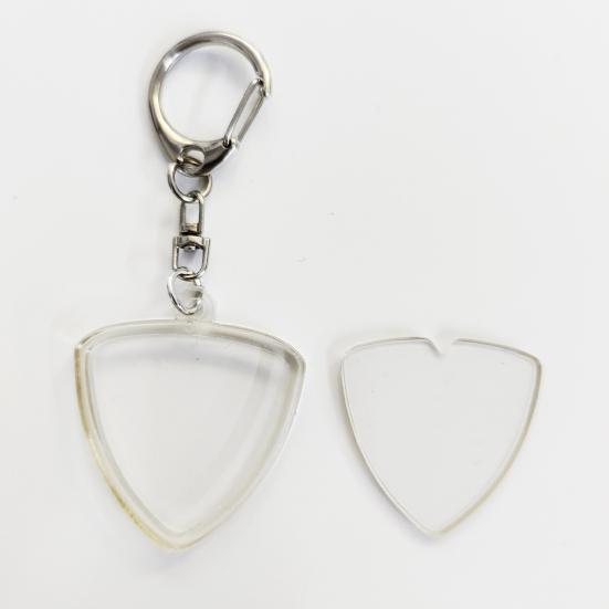 1/2/3Pcs Triangle Keychain Guitar Pick Holder Clear Case Heart Shaped
