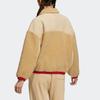 Adidas Originals Trefoil New Year Colorblock Letter Embroidered Sports Jacket Women Outerwear Linen-Brown HY7277
