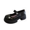 Platform Mary Jane Small Leather Shoes Women's Spring and Autumn New Lun Shoes Round Head Single Shoes