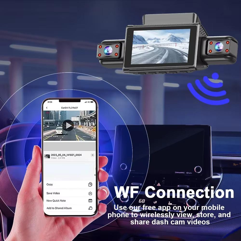 New 4 Lens Dash Cam 1080P HD Video Recorder For Car DVR 360°Auto WiFi Black Box Night Vision 24H Parking Monitor Car Assecories