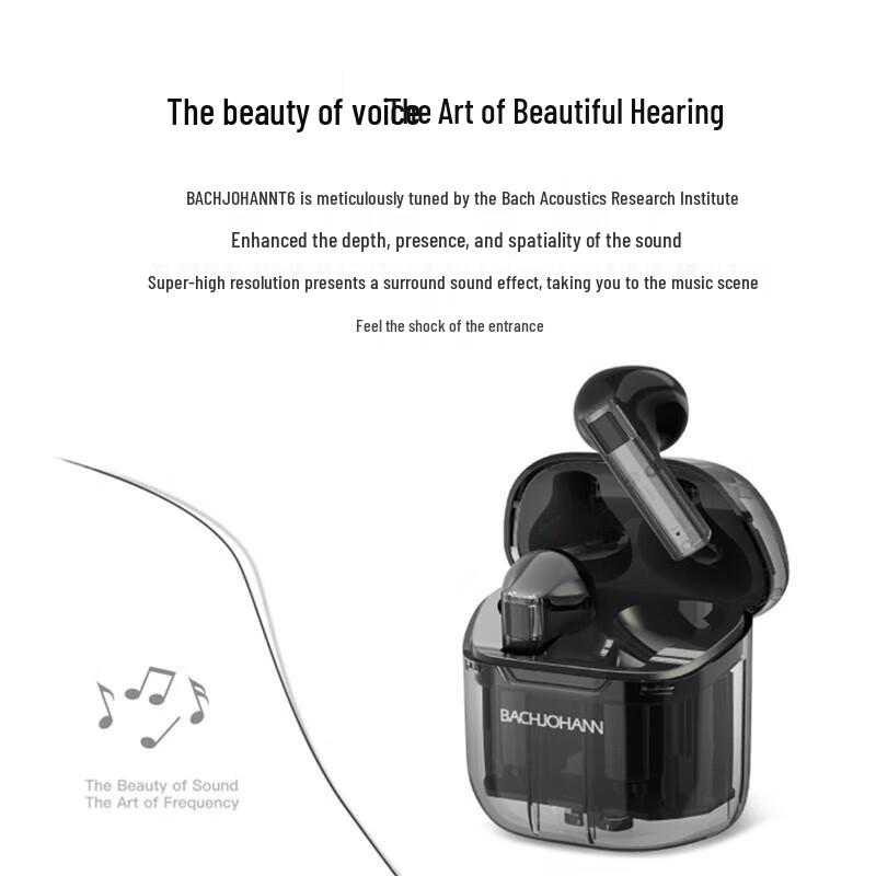 Bach Johann Smart Noise-Cancelling Bluetooth Earbuds T6