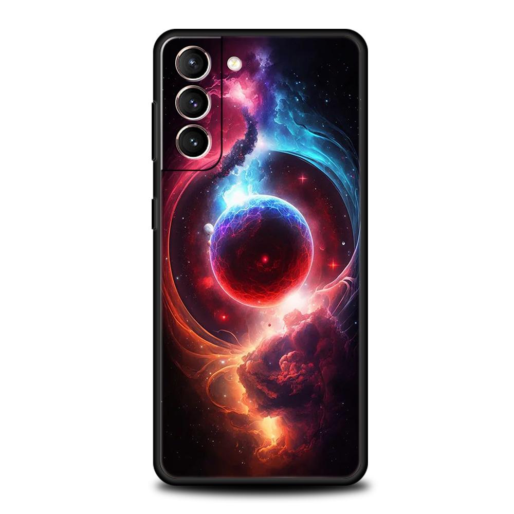 Schöne Planeten Sterne Hülle für Samsung Galaxy S24 S23 S22 S20 S21 FE Ultra S24 S23 S10 S10E S9 S8 Plus 5G Silikon Handyhülle