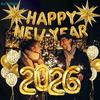 2026 Gold Happy New Year Balloon Set - Foil Letter Banner for Holiday Party & Celebration Decor