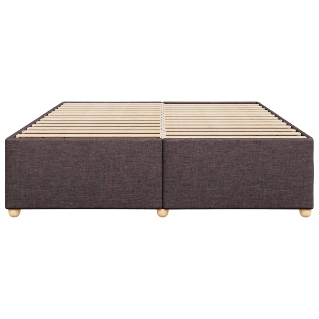 Bed Frame without Mattress Dark Brown 200x200 cm Fabric