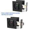 Square Pocket Door Lock with Color Coded Indicator, Pocket Door Hardware,Pocket Door Latch, Matte Black Privacy Pocket Door Hardware for Home,