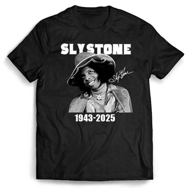 New Sly Stone 1943-2025 signature Gift For Fans Unisex S-3XL T-Shirt L